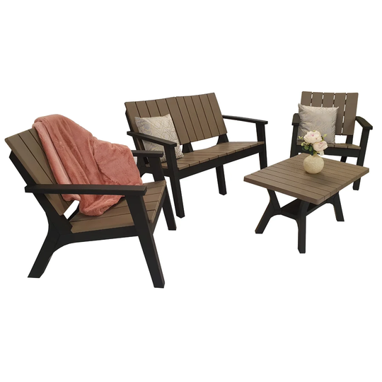Polly Moulded Plastic 4 Seater Corner Sofa Set