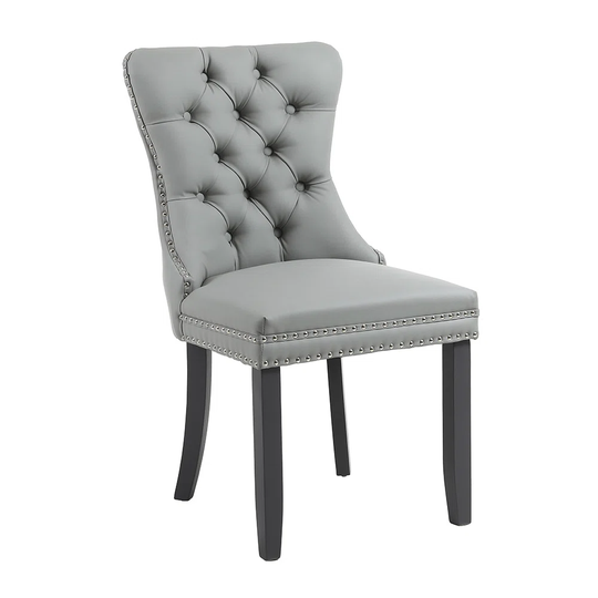 Lady Dining Chairs In Faux Leather - Light Grey