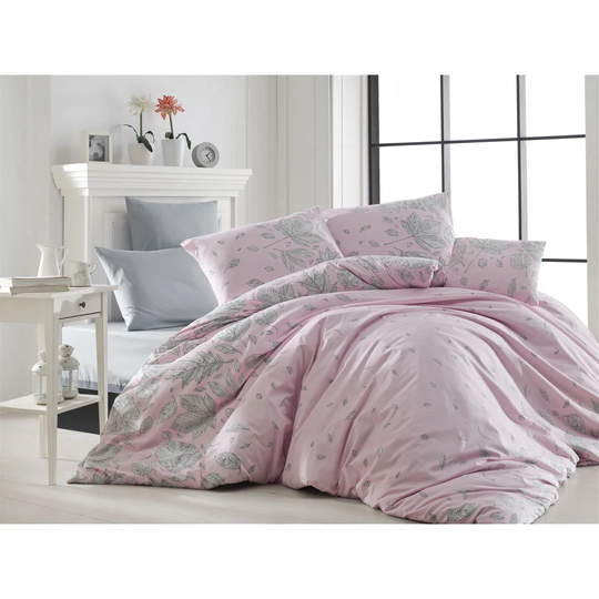 Giancarlo Pink/Grey 100% Cotton Duvet Cover Set