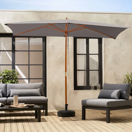 2x3m Rectangular Wooden Centre Pole Parasol
