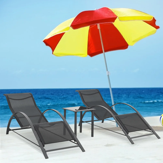 Goodrum Reclining Sun Lounger with Table