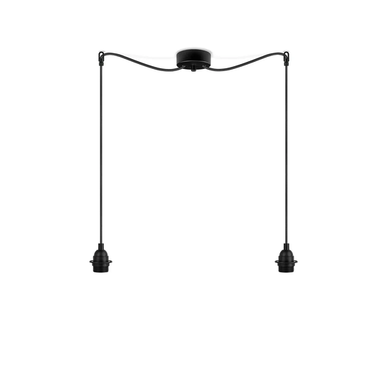 Bi Kage 2 -Light Bell Pendant with Rope Accents