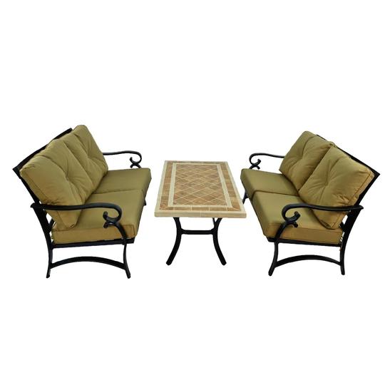 HAMPTON 120X66cm COFFEE Table With 2 WINDSOR DELUXE LOUNGE SOFA Set