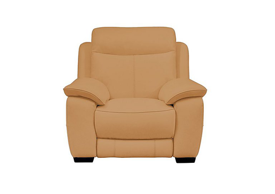 Starlight Express Leather Manual Recliner Armchair - Yellow- World of Leather
