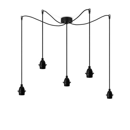 Bi Kage 5 -Light Cluster Pendant with Rope Accents