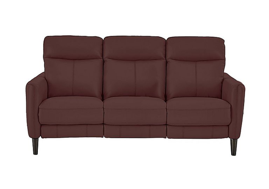 Compact Collection Petit 3 Seater Leather Sofa - Red- World of Leather