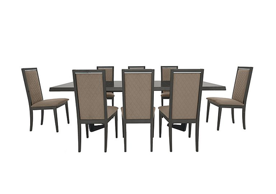 Palazzo 200cm Extending Dining Table in Silver Birch with 8 Rombi Dining Chairs