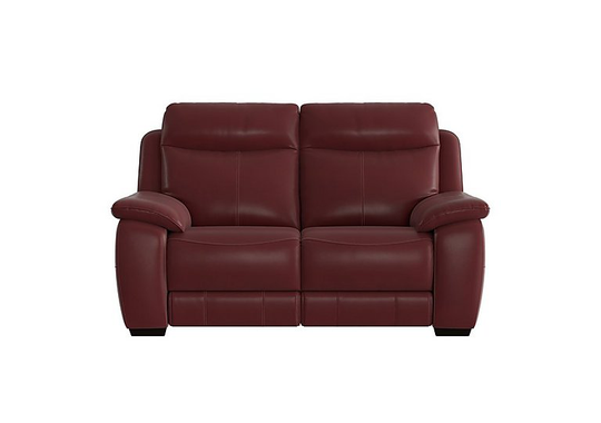Starlight Express 2 Seater Leather Recliner Sofa with Power Headrests - Red- World of Leather