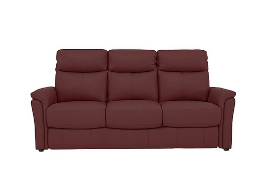Compact Collection Piccolo 3 Seater Leather Static Sofa - Red- World of Leather