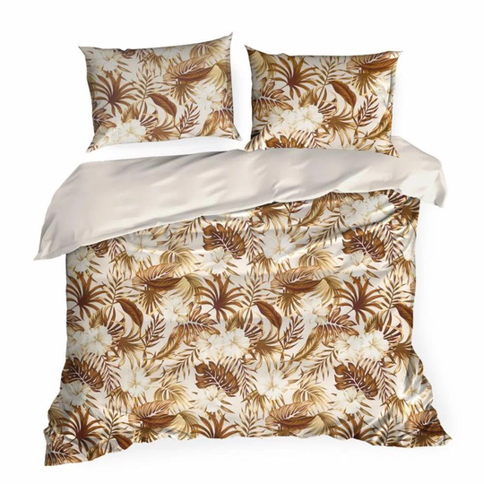 A Set Of Cotton Bedding Class 04 160X200 Cm, 2 Pcs. 70X80 Cm Brown