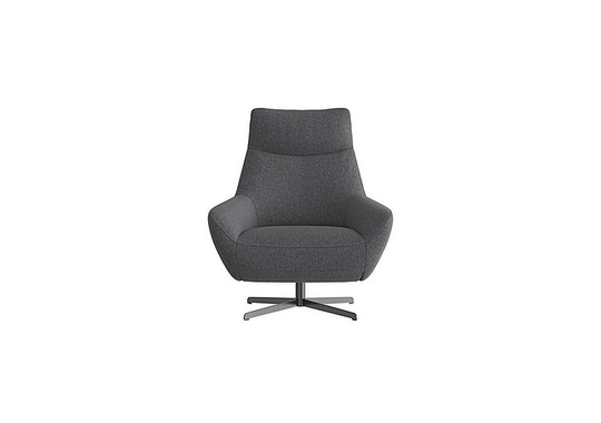 Galaxy Fabric Swivel Chair - Grey- World of Leather