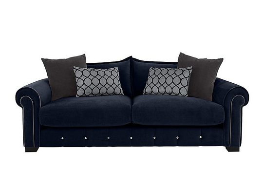 Alexander and James - Sumptuous 4 Seater Fabric Sofa - Blue