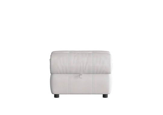 Link Leather Footstool - White- World of Leather