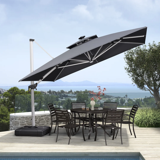 lillydale 3.3m Square Cantilever Parasol with Lights