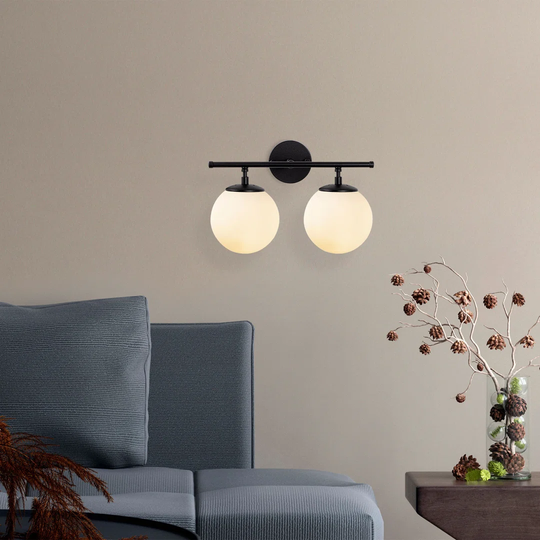 Tradera 2 - Light Dimmable Black Armed Sconce