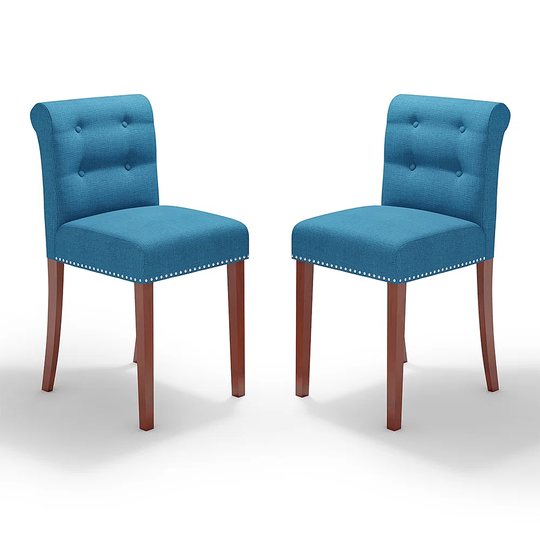 49Cm Tufted Linen Upholstered Side Chair