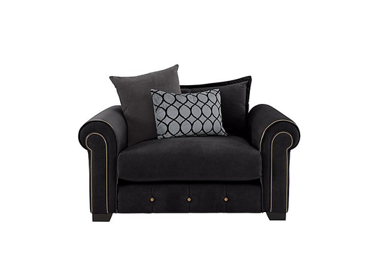 Alexander and James - Sumptuous Fabric Snuggler Chair - Grey