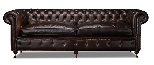 McCook Leather 3 Seater Chesterfield Sofa
