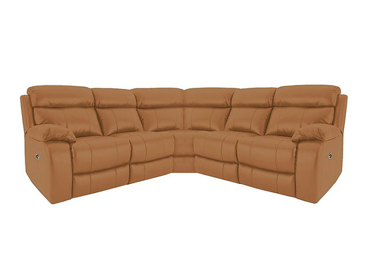 Moreno SD Leather Power Recliner Corner Sofa - Yellow