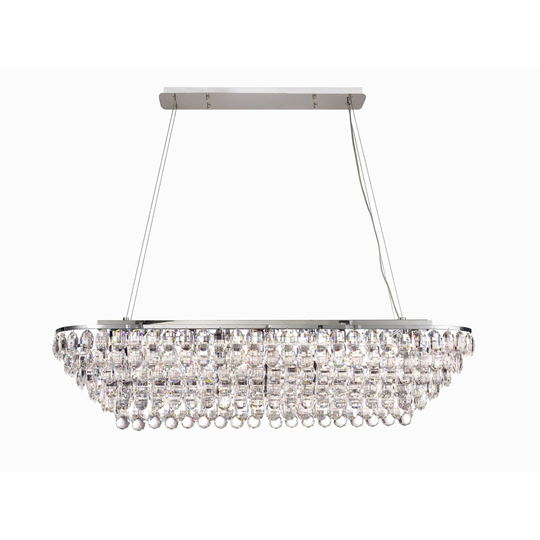 Coniston Linear Pendant, 14 Light E14, French Gold/Crystal Item Weight: 27.1Kg