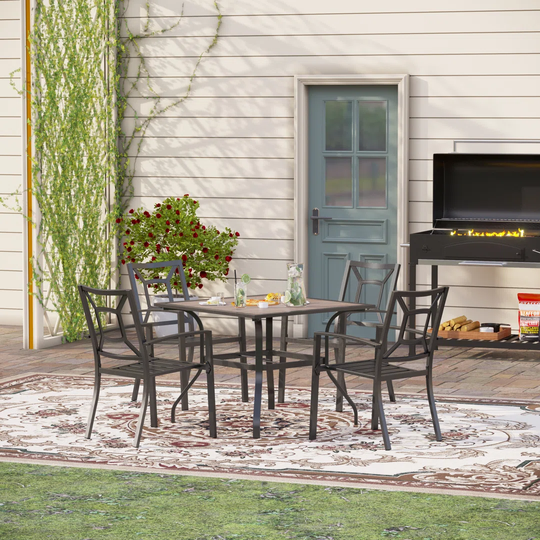 Derwin Square 4 - Person 94Cm Long Dining Set with Umbrella Hole