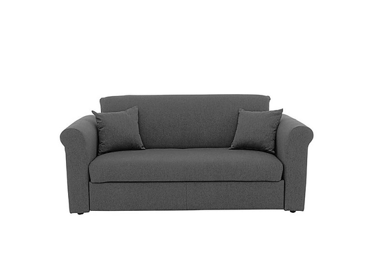 Versatile 2 Seater Fabric Sofa Bed with Scroll Arms - Grey