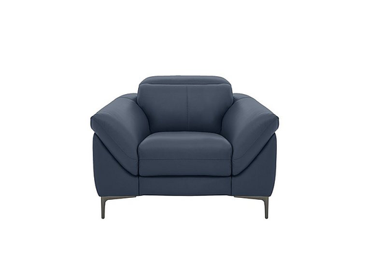 Galaxy Armchair with Manual Headrests - Blue- World of Leather