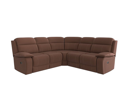Moreno SD Ultra Soft Fabric Corner Recliner Sofa - Brown
