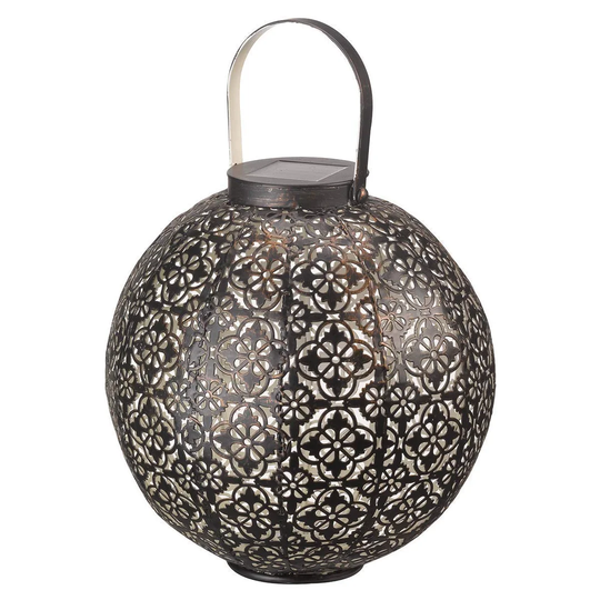 Hallmark Ornate Damasque Metal Solar Hanging Brass 1-Light LED Decorative and Accent Light