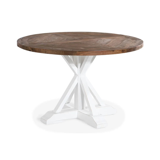 Nidavellir 120Cm Elm Solid Wood Pedestal Dining Table