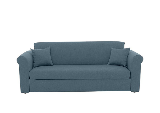 Versatile 3 Seater Fabric Sofa Bed with Scroll Arms