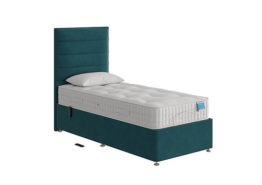 Sleep Story - Natural Comfort Adjustable Divan Bed - Single - Teal