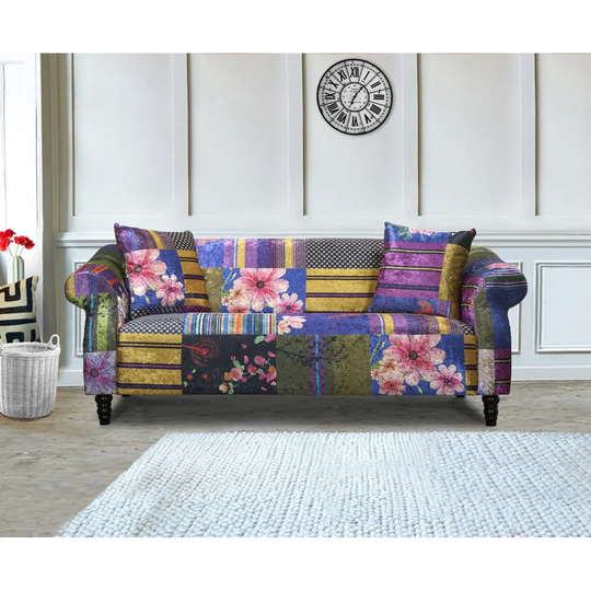 Forsyth 200Cm 100% Polyester Scroll Arm Sofa