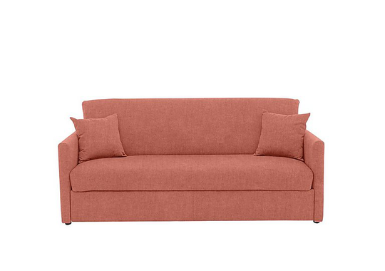 Versatile 3 Seater Fabric Sofa Bed with Slim Arms - Pink