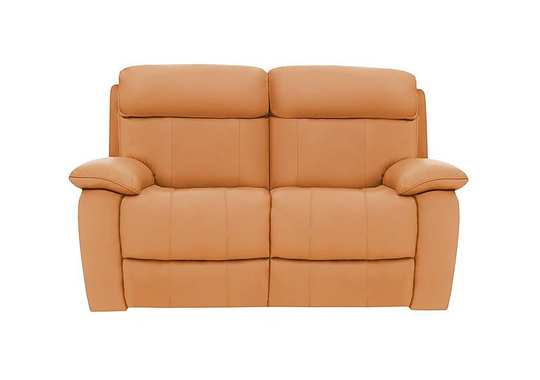 Moreno 2 Seater Leather Manual Recliner Sofa - Yellow- World of Leather