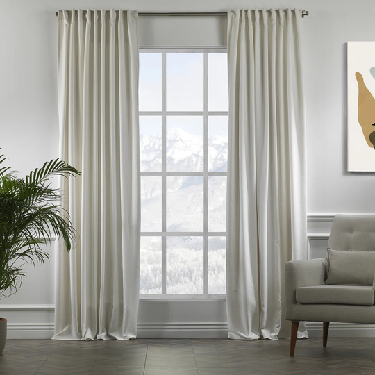 Velvet -effect curtain, opaque, plain, XXL long