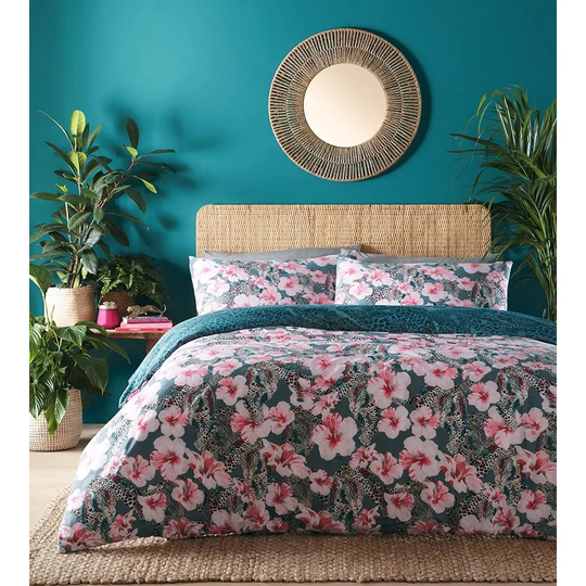 Floral Leopard Duvet Cover Set