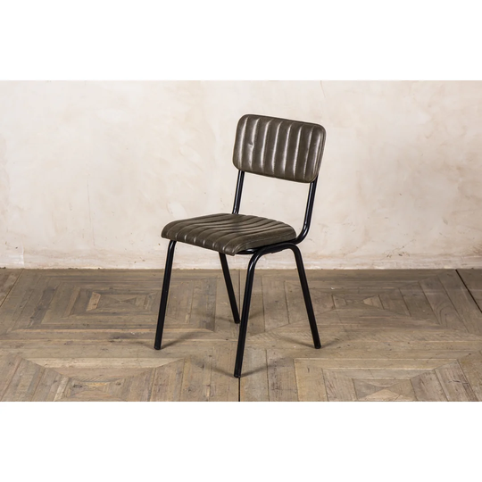 Deangelis Genuine Leather Upholstered Dining Chair