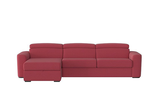 Infinity Fabric Corner Chaise Sofa Bed with Storage - Red