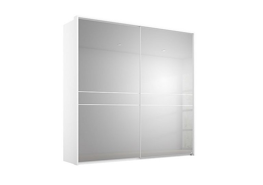 Rauch - Lando Sliding Mirror Wardrobe with LED Lights - 200-cm - White