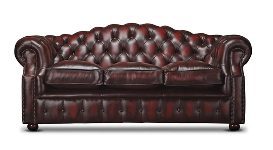 Woodway Leather 3 Seater Chesterfield Sofa