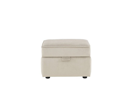 Celestia Fabric Storage Footstool - Cream