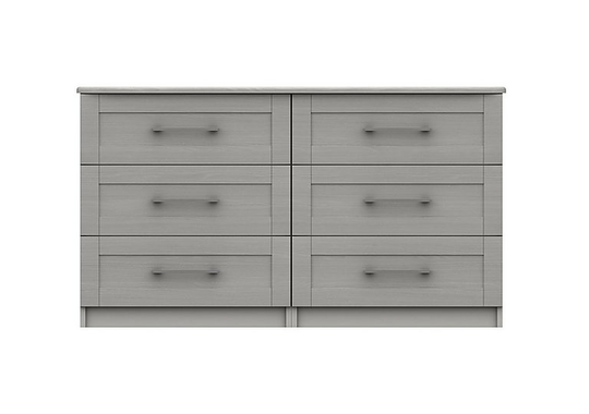 London Bedrooms - Fenchurch 6 Drawer Wide Chest - Grey