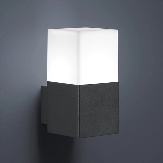 Dark Grey 16cm H Glass Outdoor Bulkhead Light