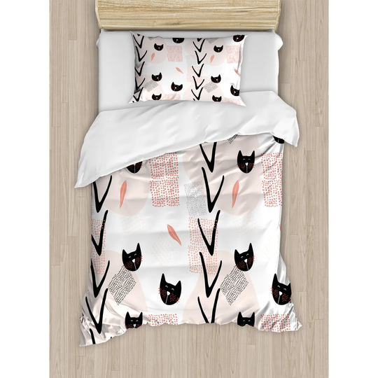 Stanford Black/White 100% Brushed Microfibre Duvet Cover Set