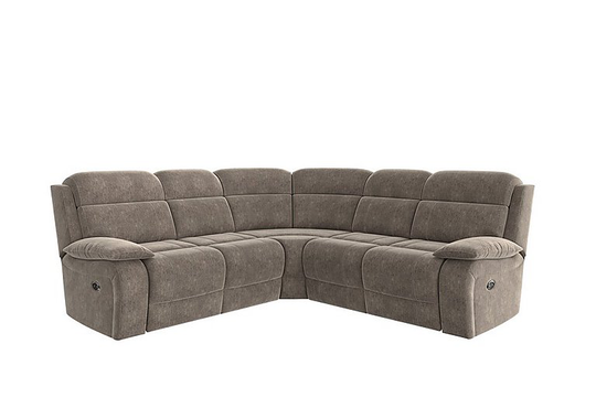 Moreno SD Ultra Soft Fabric Corner Recliner Sofa - Mink