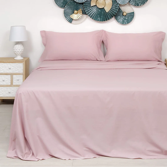 Ebern Designs Set Double Bed Sheet Made In Italycomplete Decorated Malva Cotton Purple. 1 Sheet With Angles 180X190cm. 1 Sheet Above 240X290cm And 2 F
