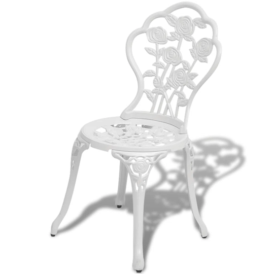 Bistro Chairs 2 Pcs Cast Aluminium White