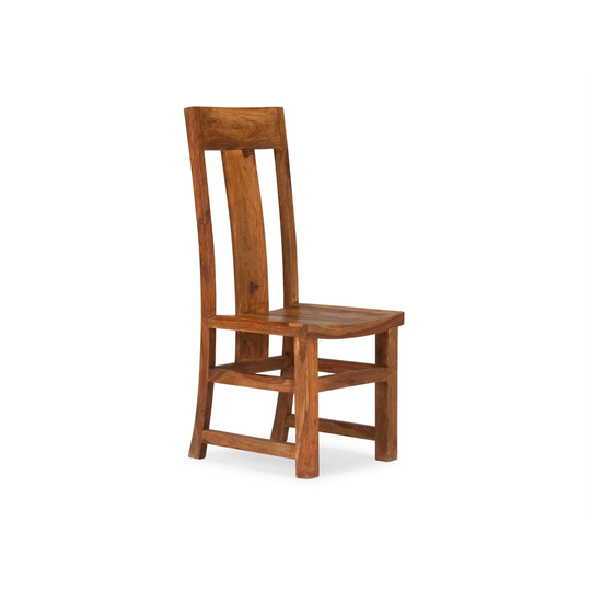 Cubus Solid Wood Slat Back Side Chair in Nature