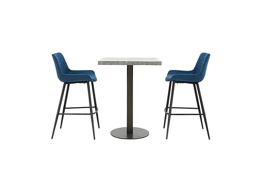 Moon Bar Table and 2 Rocket Bar Stools - Blue